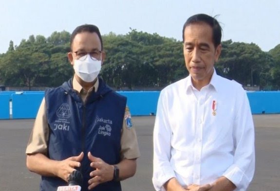 Anies Temani Jokowi Keliling Kawasan Sirkuit Formula E
