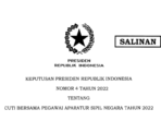 Presiden Jokowi Terbitkan Keppres 4/2022 tentang Cuti Bersama ASN Tahun 2022